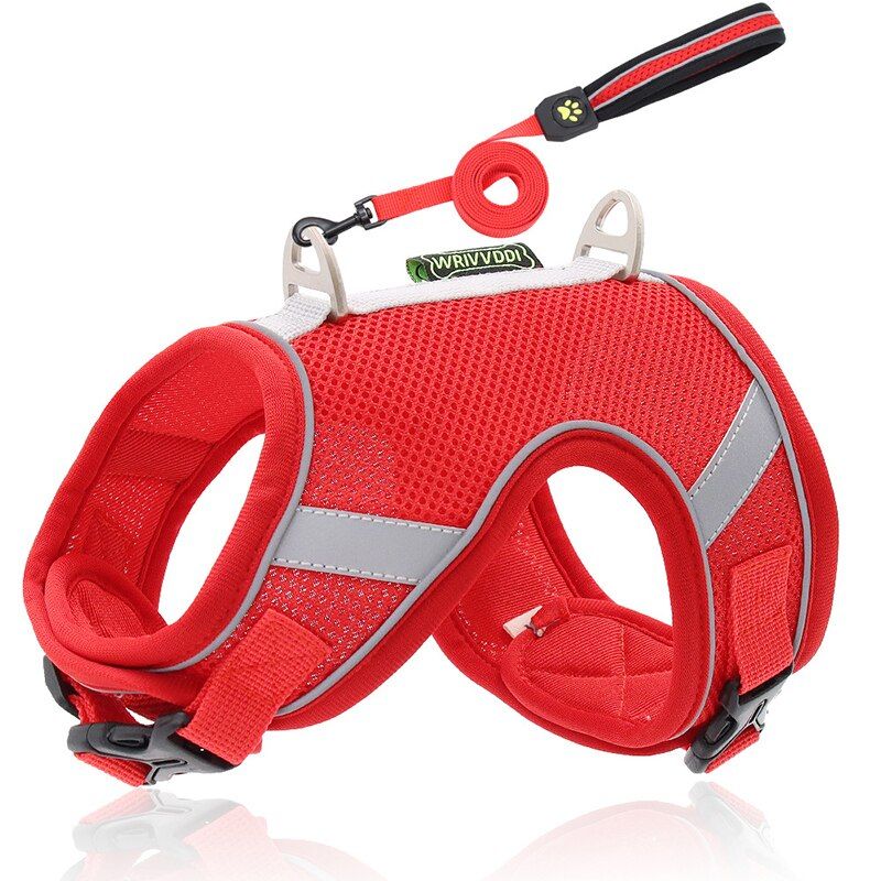 High Quality Pet Vest Harness Padded Leash Sets Reflective Adjustable Puppy Harness Mesh Breathable   Comfortable Supplies