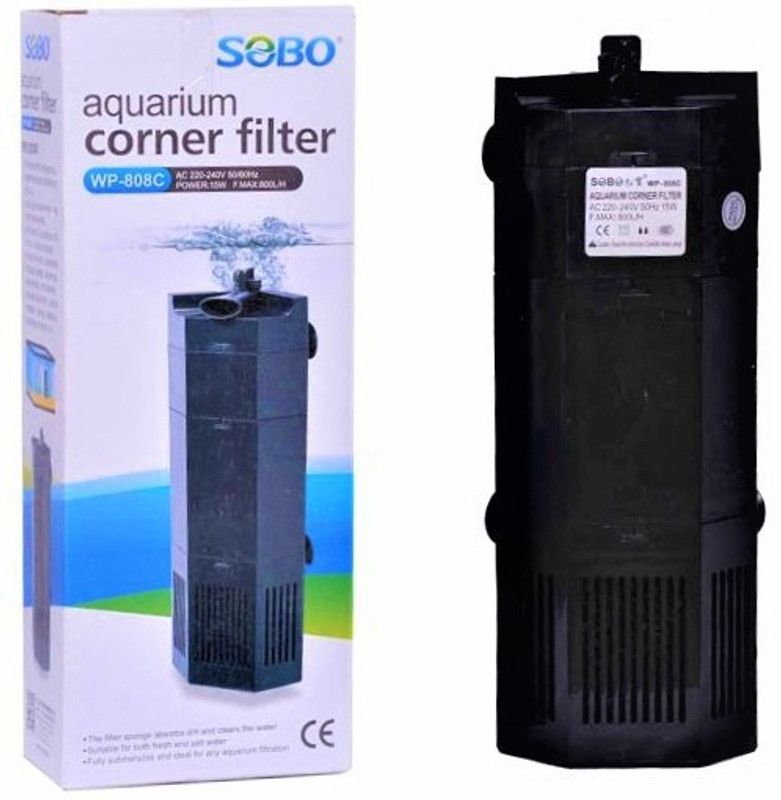 SOBO WP-808C Corner Aquarium Filter  (Mechanical Filtration for Salt Water and Fresh Water)