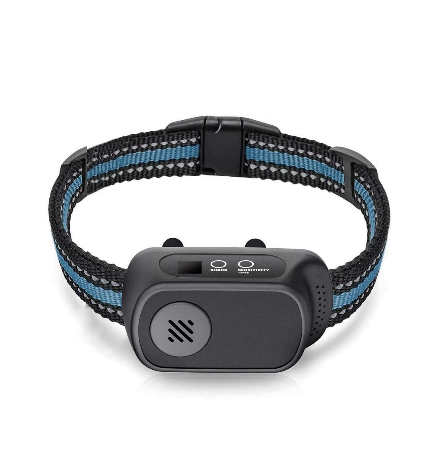 ElectricAnti-Bark Collar Vibration Waterproof Control Electric  Training Collar Automatic Pet Electronic Stop Barking Collar Lake Blue collar