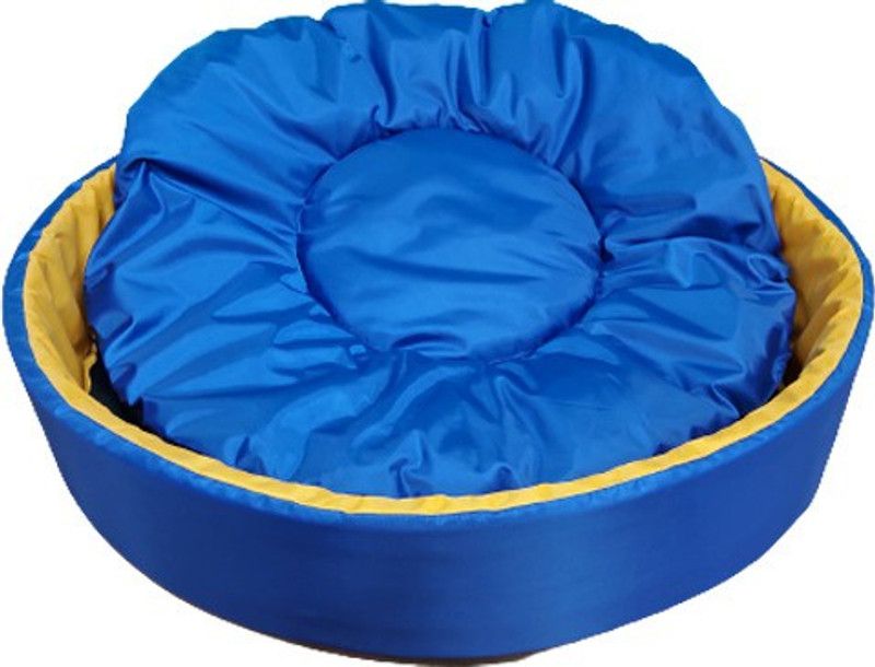Flipkart Perfect Homes Studio Double ton waterproof Round Dog | Cat bed Foam Polyster fiber XXXL Pet Bed  (Blue, Yellow)