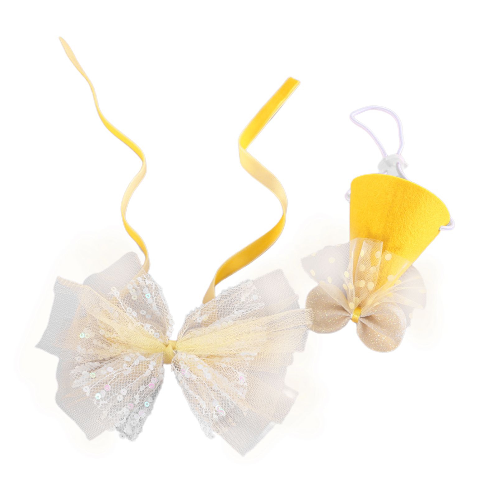 Pet Hat Bowknot Cute Pet Birthday Bibs Sequin Design Headwear