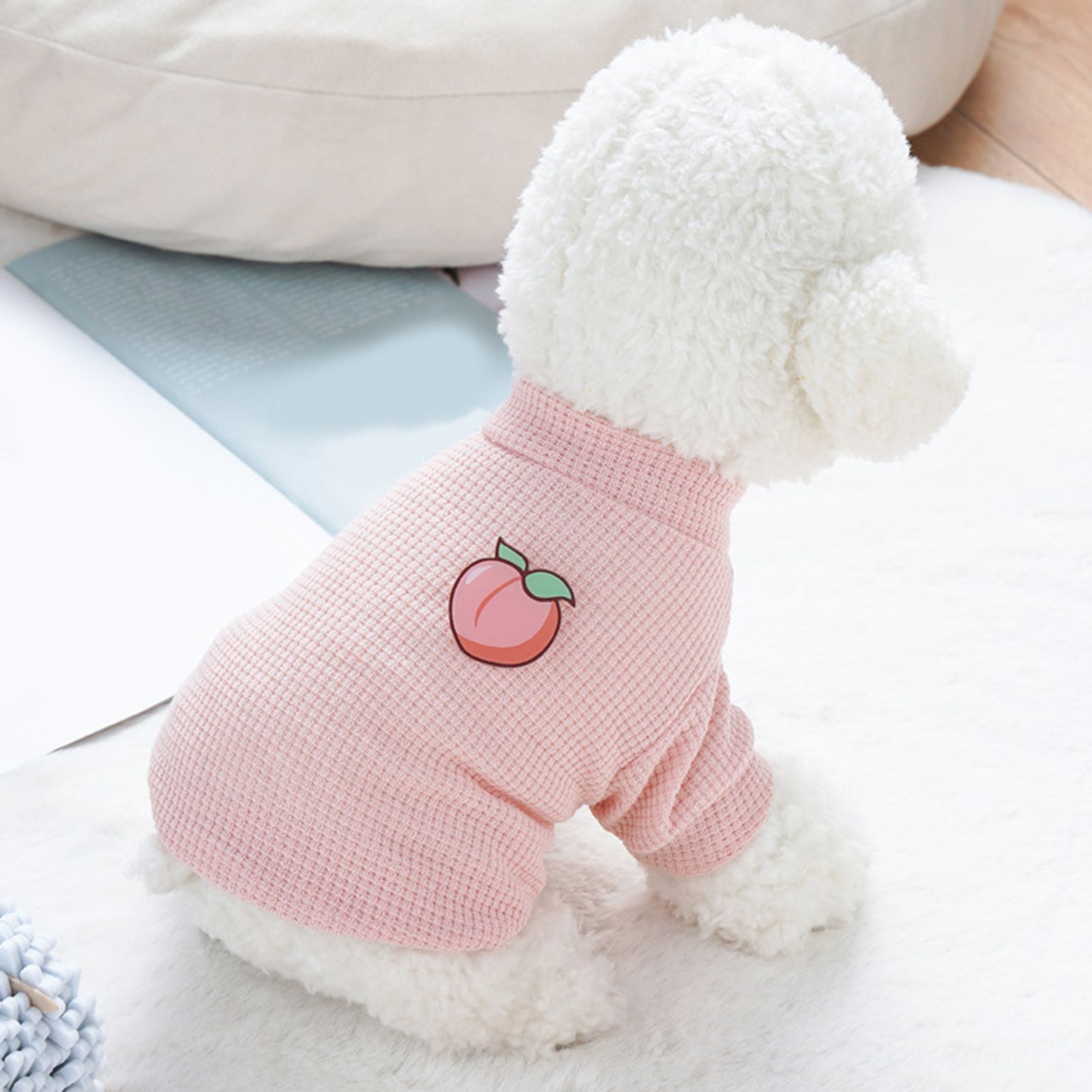 Pet Coat Eye-catching Breathable Solid Pin Pet Sweatshirt