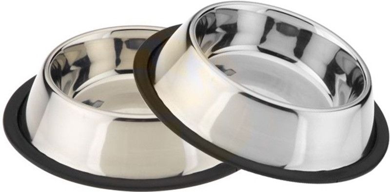 HEUREUX Round Shape Stainless Steel Pet Bowl  (475 each bowl ml Steel)