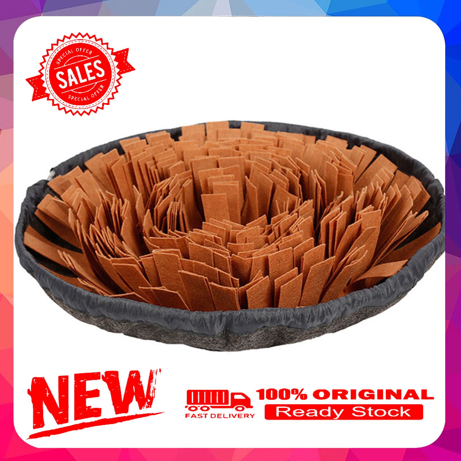 1 Set Anti-slip Snuffle Mat Eye-catching Felt Fabric 2 in 1 Pets Slowing Feeding Intelligence Mat for Home