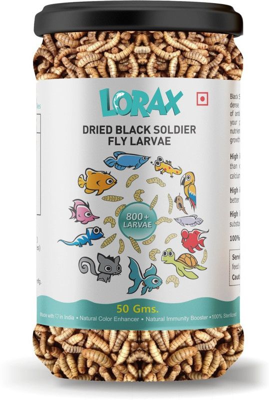 Lorax Black Soldier Fly Larvae fish food 50 gram Chicken 0.05 kg Dry Young Fish Food