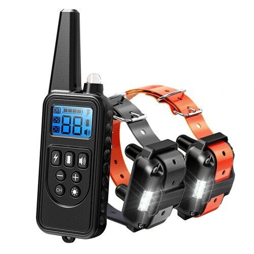 1pc  Training Device 20~100 lb Pet  Waterproof Collar LCD Long Distance Remote Control Static Electricity/Vibration B 1 TO 2