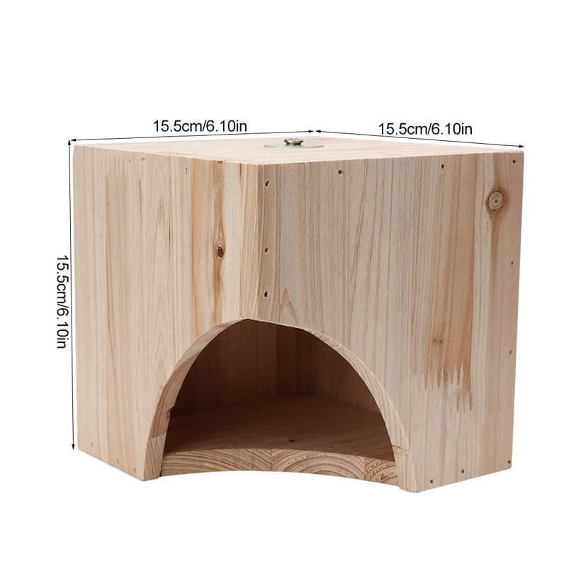 Hamster Wooden Nest Safe Pet Sleeping House for Small Animals Squirrel Hedgehog Guinea Pig Chinchilla Sugar Glider