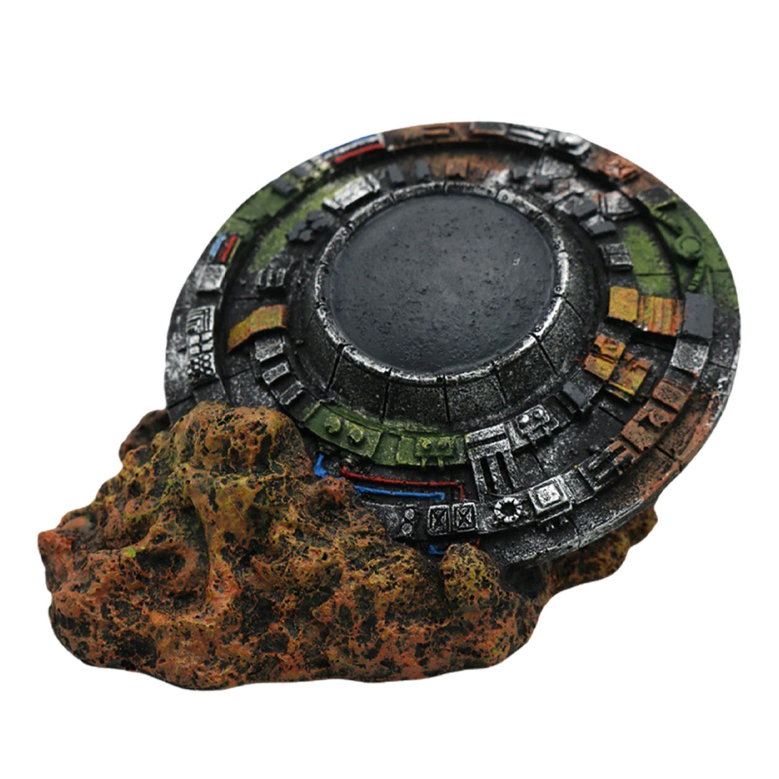 Aquarium Ornament High Imitation Fish Hideaway Resin UFO Fish Tank Ornament for Aquarium Decor