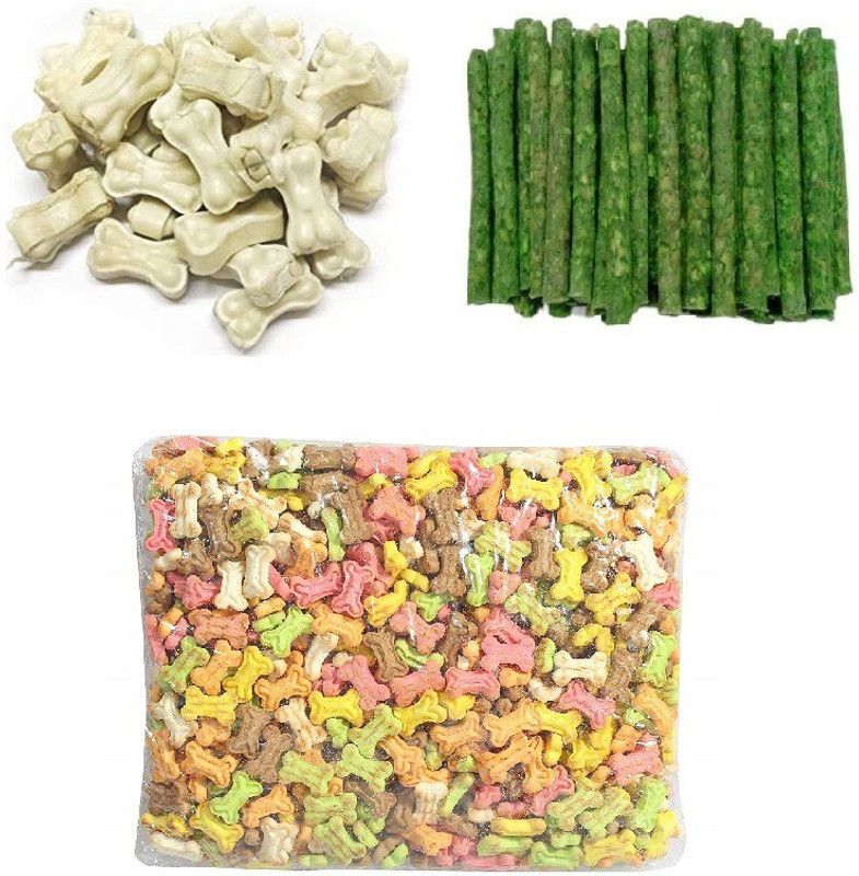 SAWAY Saway Dog Healthy Pressed Chew Bone 2inch 1.5kg & Mint Munchy Sticks 1.5kg & Mix Brown Buiscuit 1.5kg (Pack Of 4.5kg) Mint 4.5 kg Dry Adult, New Born, Senior, Young Dog Food