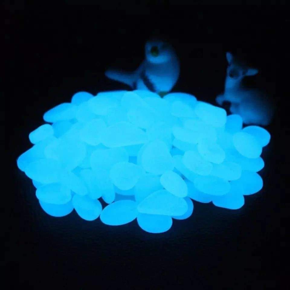 10 PCS Blue Fluorescence Cobblestone Pebble for Home Aquarium And Decoration