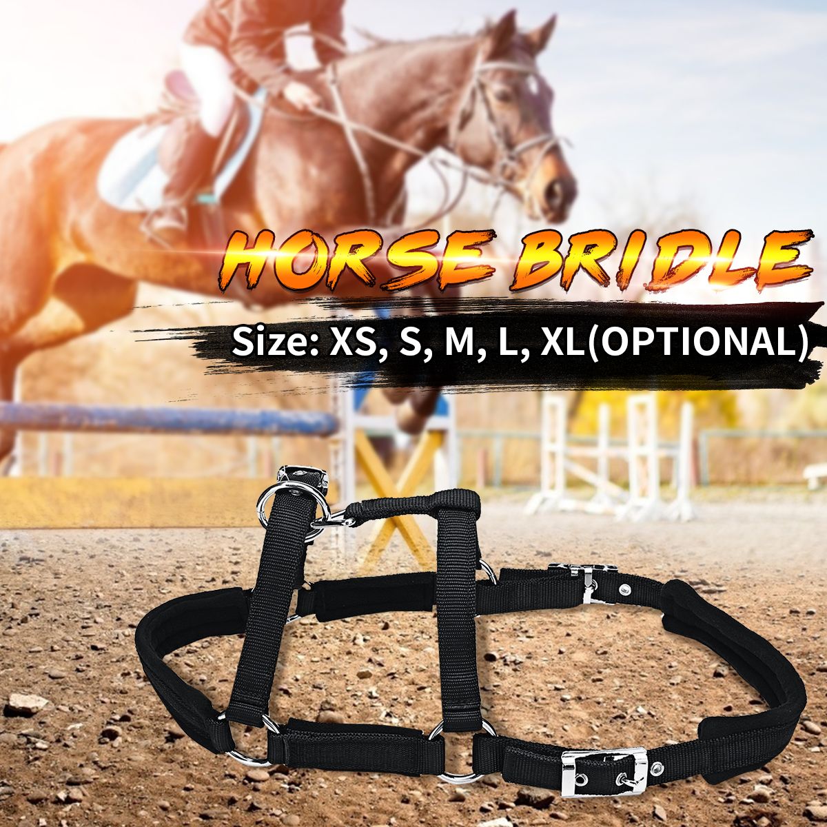 Helpful Adjustable Black Horse Halter Bridle Equestrian Headstall XS / S / M / L / XL