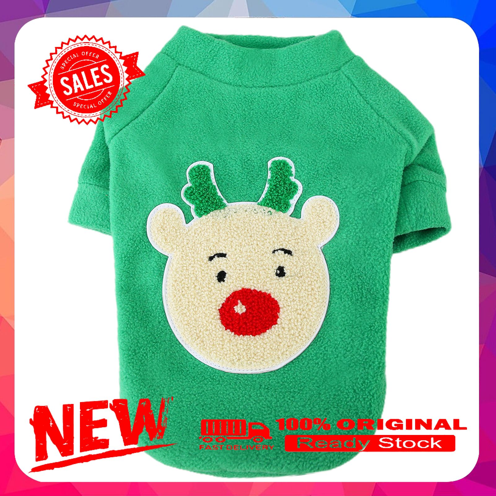 Pet Apparel Elk Pattern Keep Warmth Skin-friendly Pet Dogs Dress Sweatshirt Couple Costume for Casual