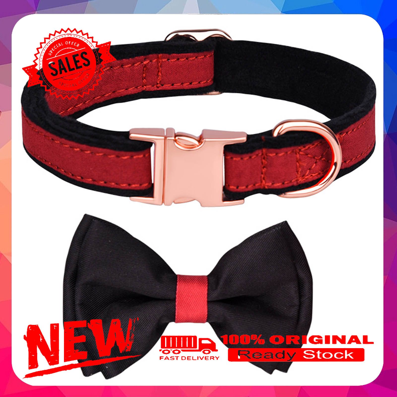 Puppy Collar Dual Colors Decorative Skin Friendly Fashion Pet Dogs Bowknot Collar for Autumn