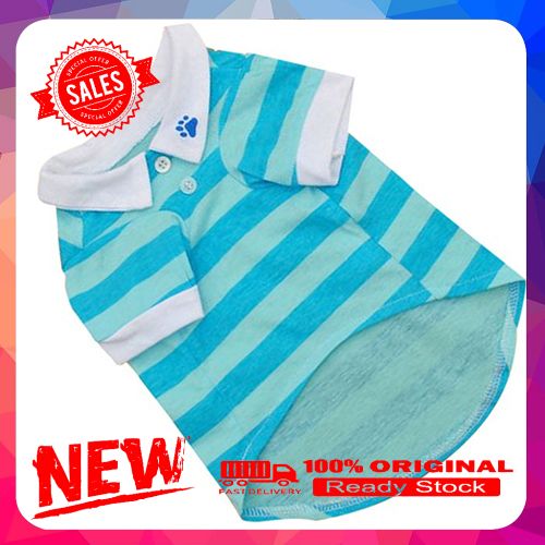Vist Fox Dog Puppy Summer Cute Paw Striped Pattern Pet Shirt Tee Clothes Costume