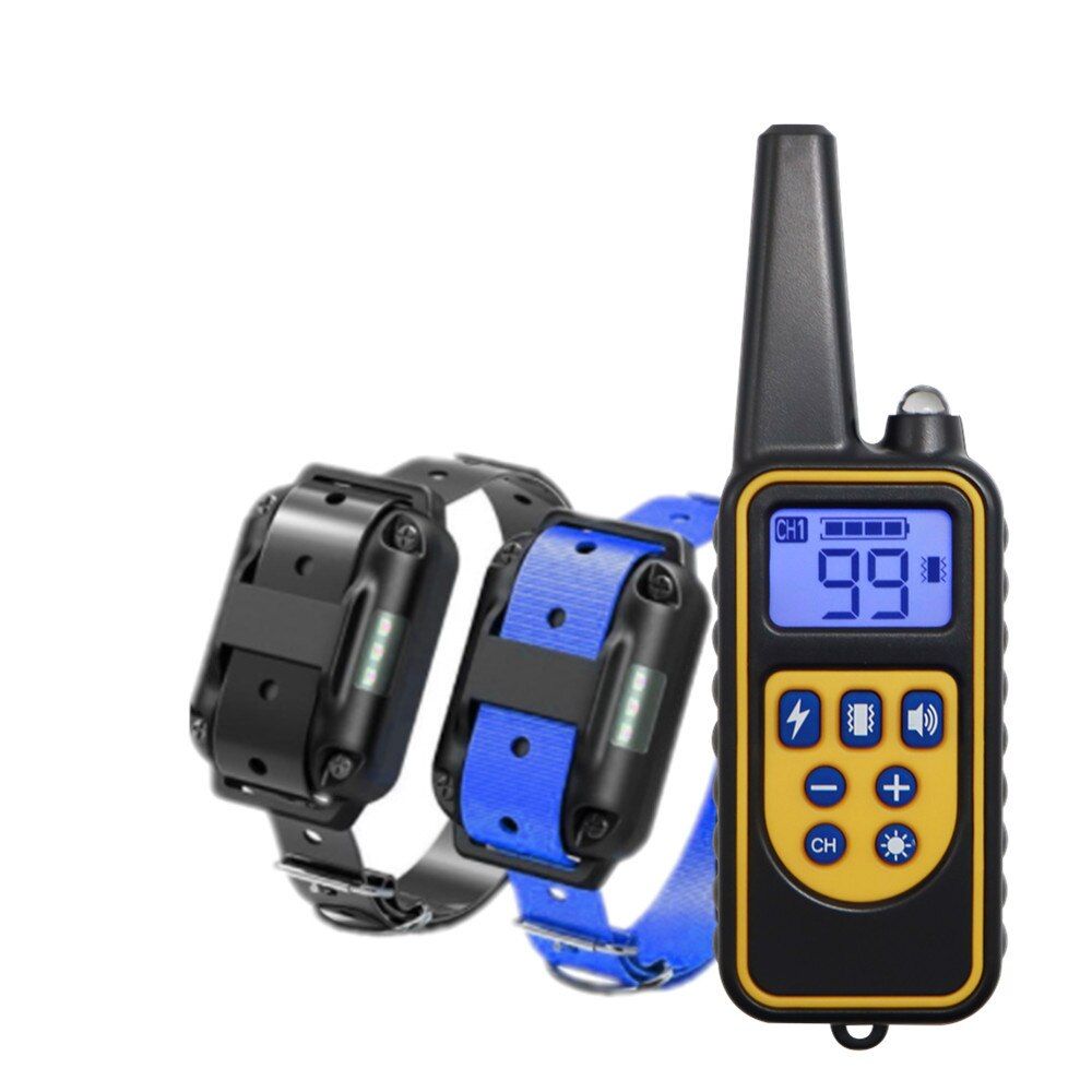800m Anti Barking  Training Collar Stop Bark Waterproof Rechargeable Remote Control Pet All Size Shock Vibration Sound Two s d Type