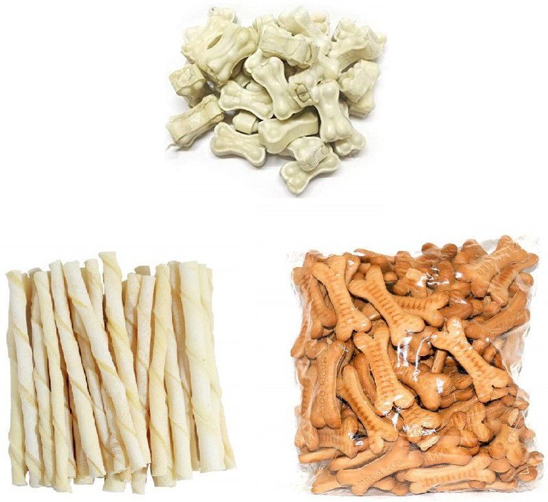 SAWAY Dog Healthy Saway Big Biscuits,Milky Calcium Stick & 6 Inch Bone 100-100gm Milk 0.3 kg (3x0.1 kg) Dry Young, Senior, Adult Dog Food