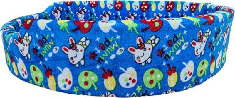Flipkart Perfect Homes Studio Round Waterproof Dog | Cat bed Foam Polyester Waterproof Fabric L Pet Bed  (Blue)