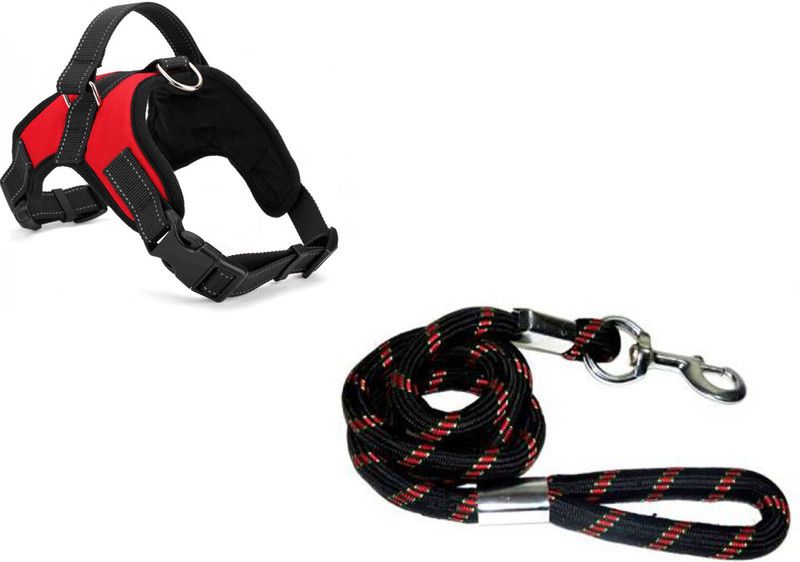 YIMK Dog Harness Adjustable Vest Chest Belts Dog Standard Harness (Large, Red) 27 Dog Harness & Leash  (Large, Red)