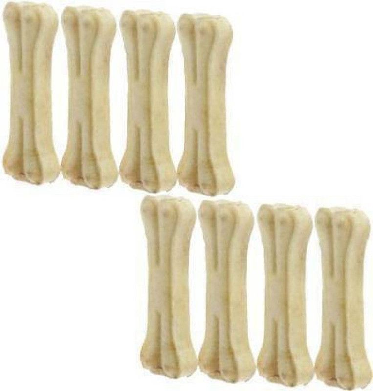 ALCAZAR Pet Food & Supplies Bones White Dog Chew 4 Inch Pack of 4 Dog Chew Chicken Dog Chew  (370 g, Pack of 8)