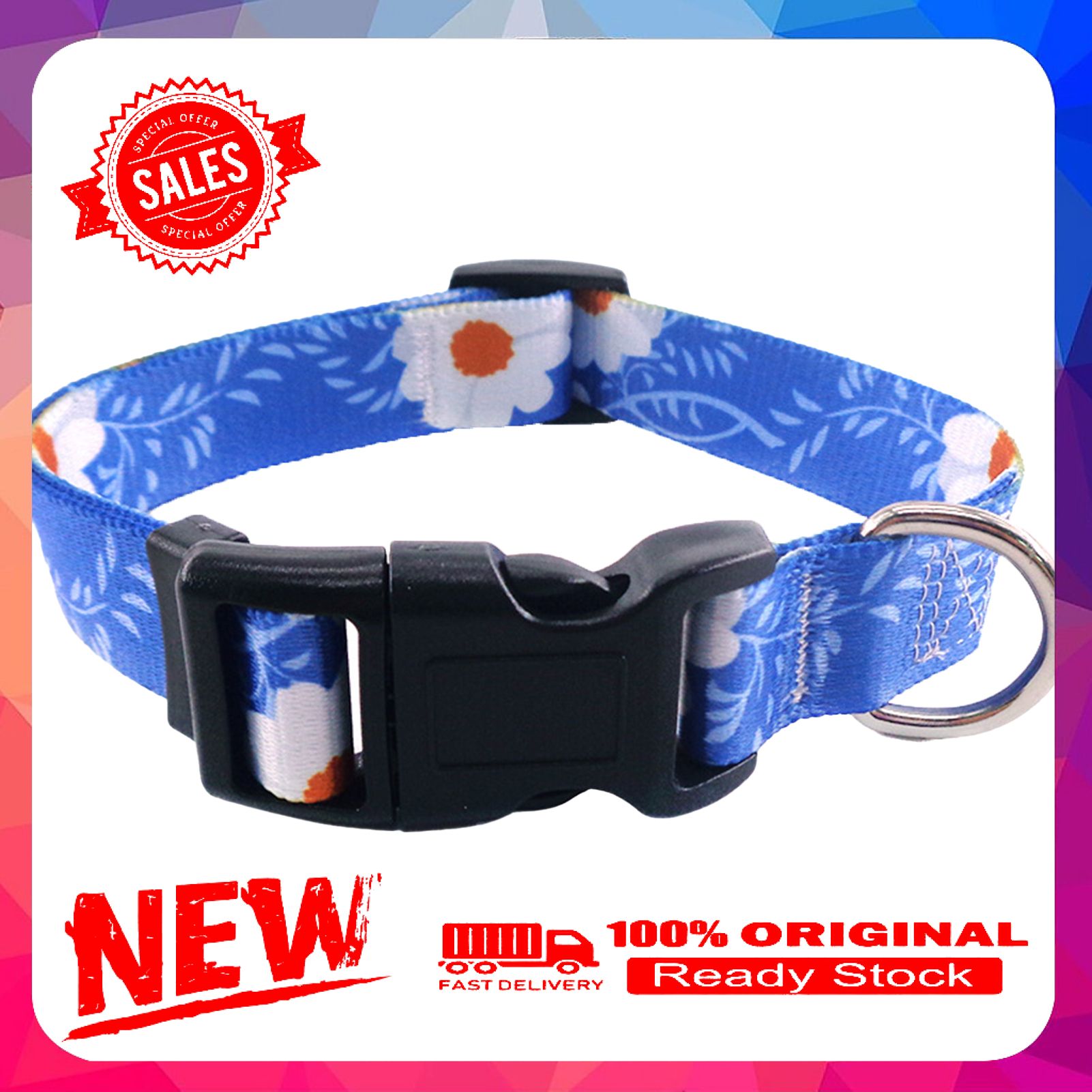 Miss cherry Dog Collar Bohemia Style Adjustable Polyester Pet Necklace Loop for Hiking