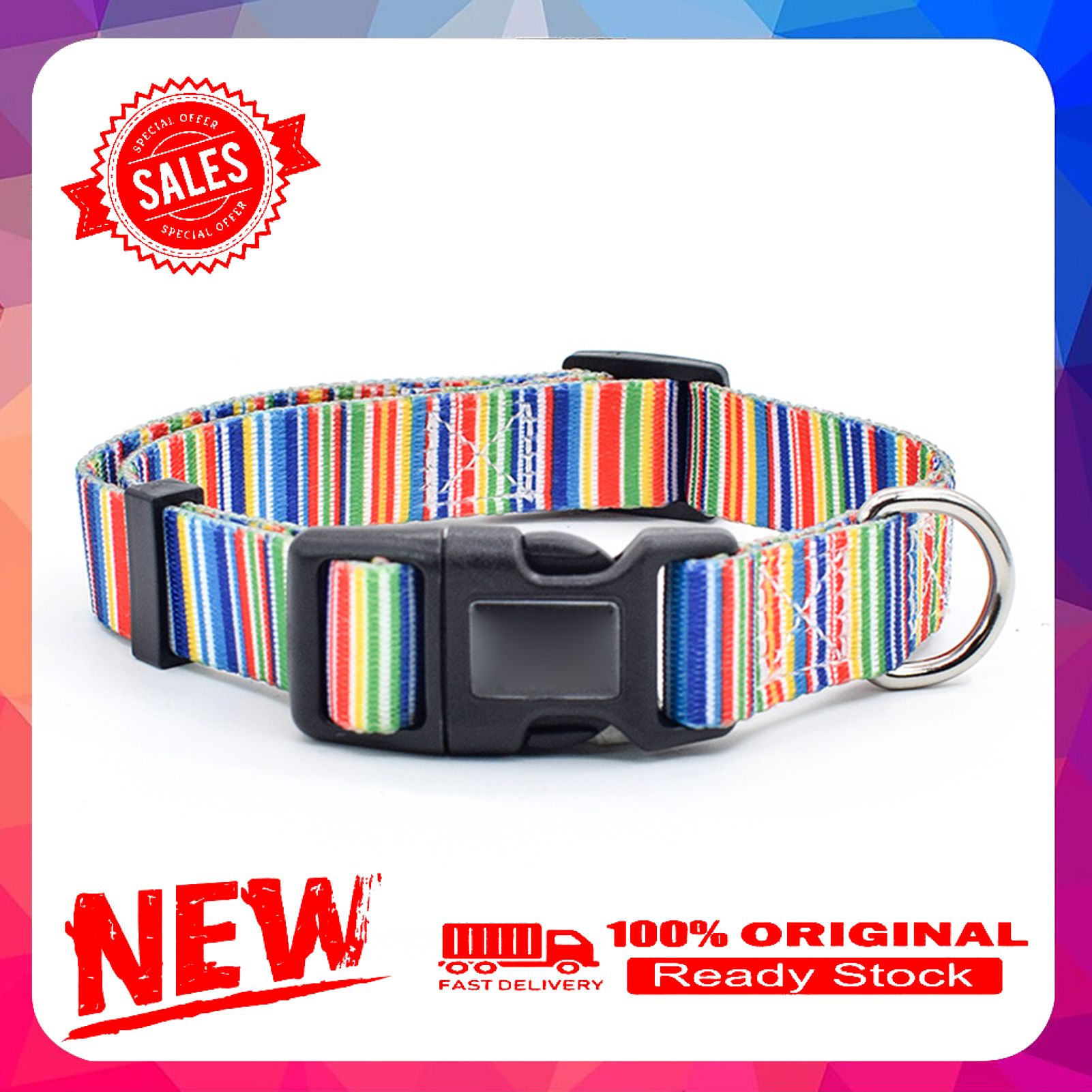 Miss cherry Cat Dog Printed Collar Adjustable Anti-hanging Traction Tool Durable Pet Supplies for Outdoor