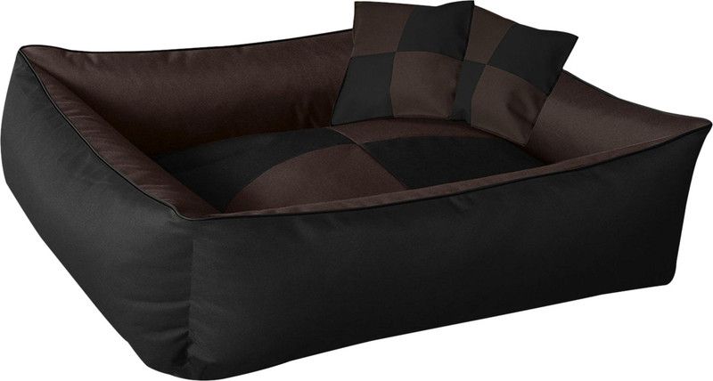 Hiputee Reversible & Rectangular Dog/Cat Bed L Pet Bed  (Brown, Black)
