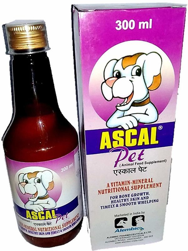 Alembic Ascal Pet Syrup 300ml Vanilla Flavour Helps in bone growth Pet Health Supplements  (300 ml)