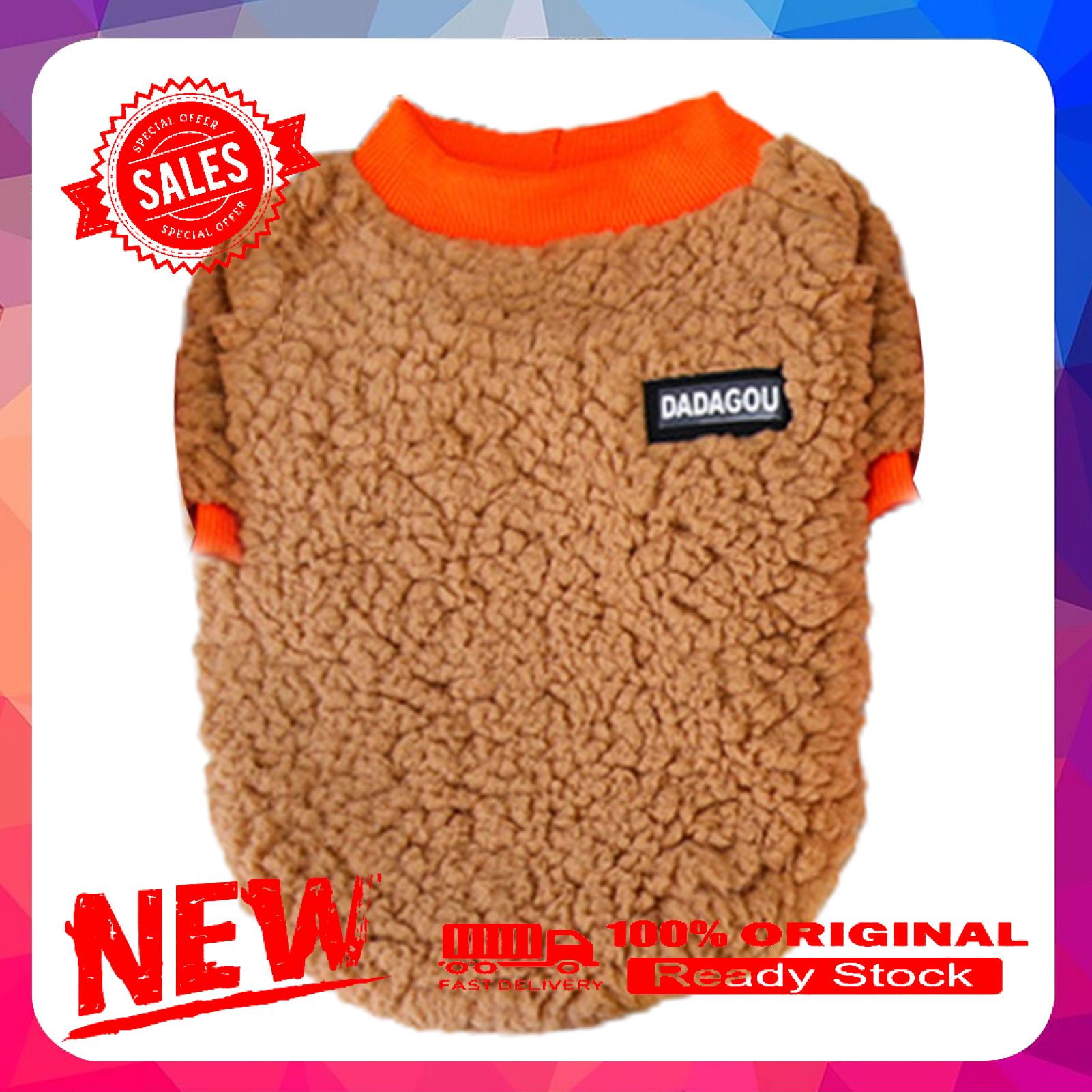 Vist Fox Pet Pullover Solid Color Keep Warmth Soft Pet Dogs Coral Fleece Sweatshirt Costume for Winter