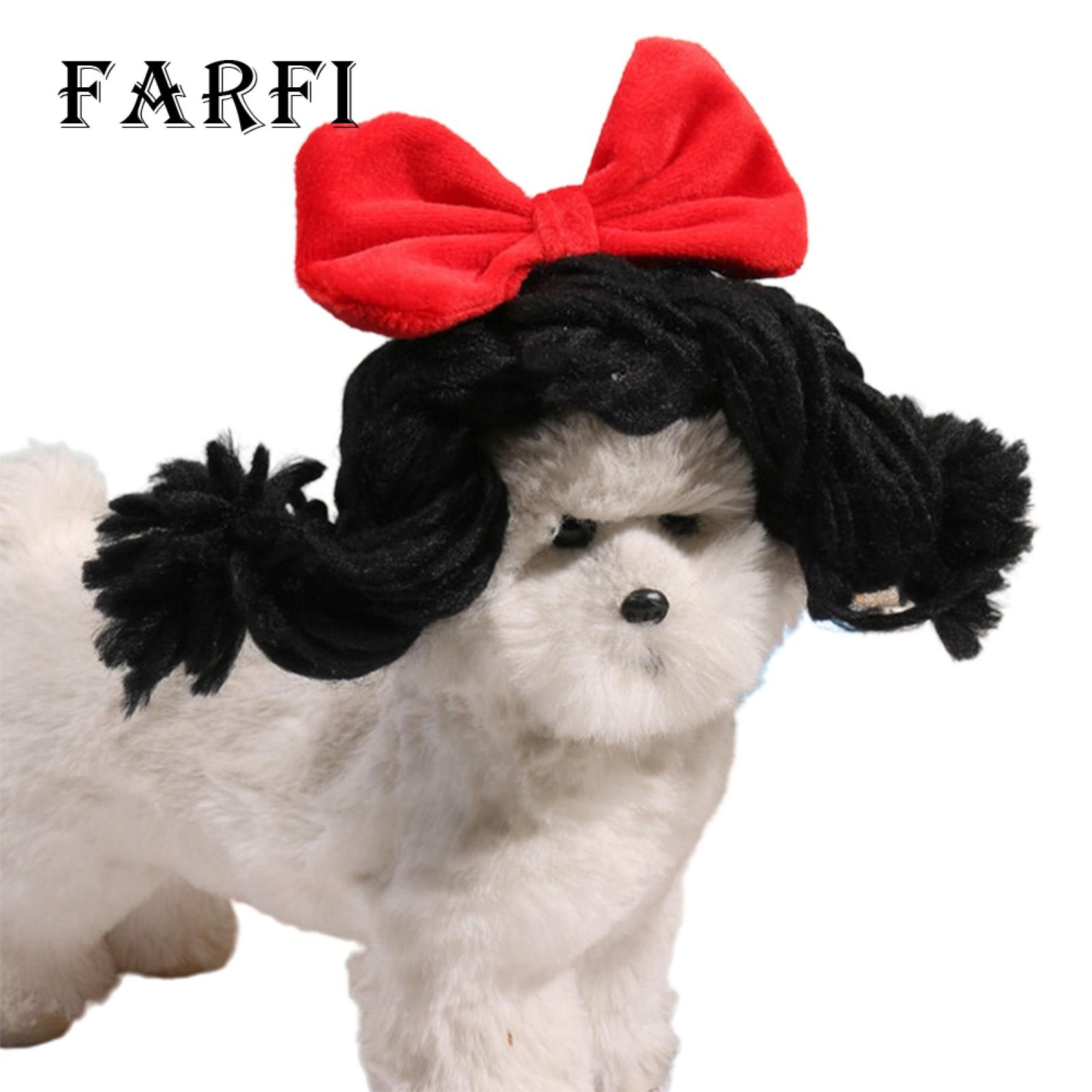 Farfi Pet Headdress Adorable Exquisite Edging Double Twist Braids Pet Head Hood