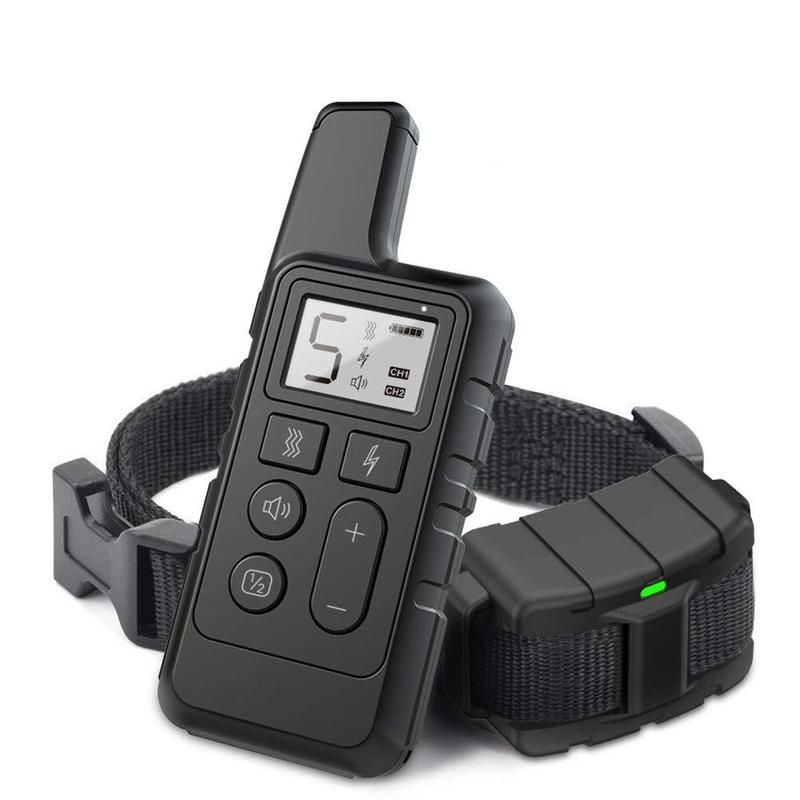 Wireless Waterproof 500m Electronic  Training Collar Remote  Training Aids Rechargeable Pet Trainer Shock Collar For s Black