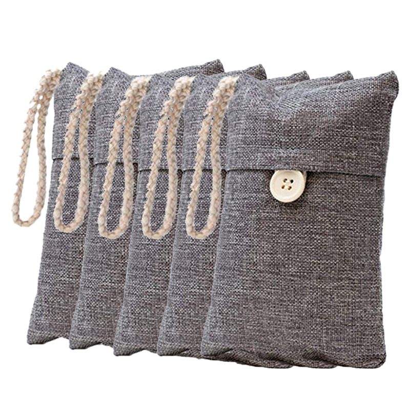 5 Pack Natural Bamboo Charcoal Air Purifying Bag Nature Fresh Air Purifier Bags Activated Charcoal