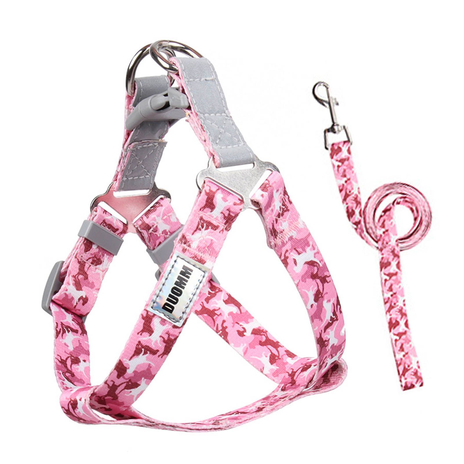Pet Leashes Set Strong Buckle Adjustable Chest Strap Leash Set