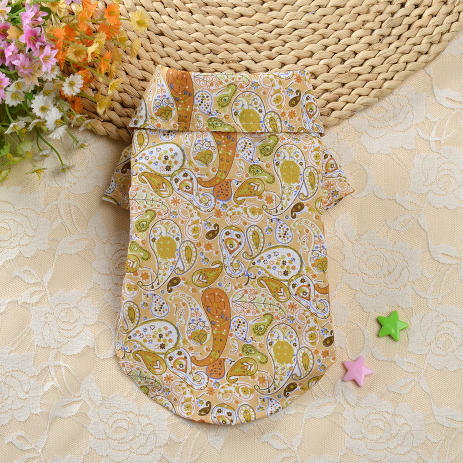 Pet Hawaiian Shirt Eye-catching Vibrant Color Beh Pet Hawaiian Shirt