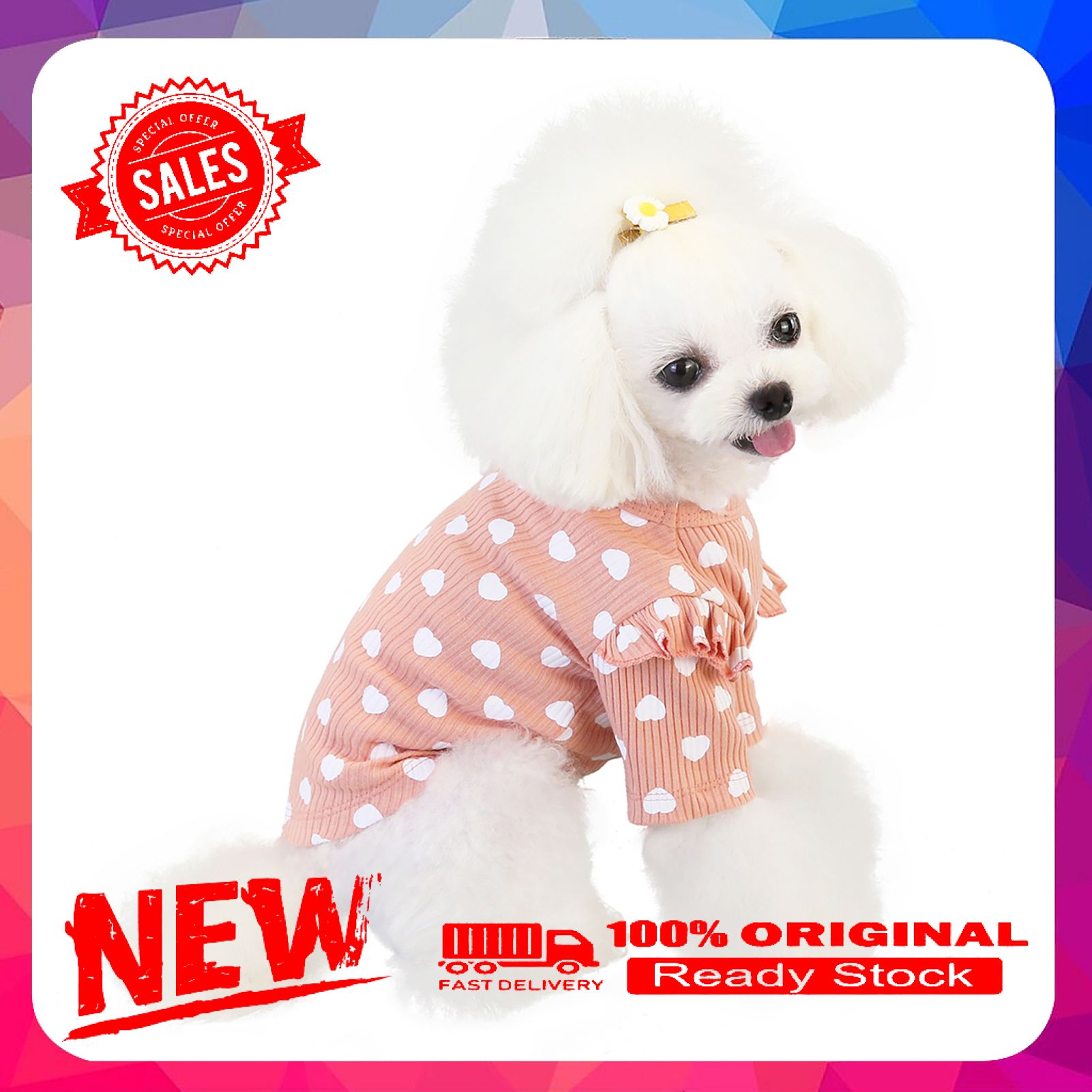 Vist Fox Pet Shirt Cute Print Elastic Cotton Dog Fashion Undershirt for Autumn