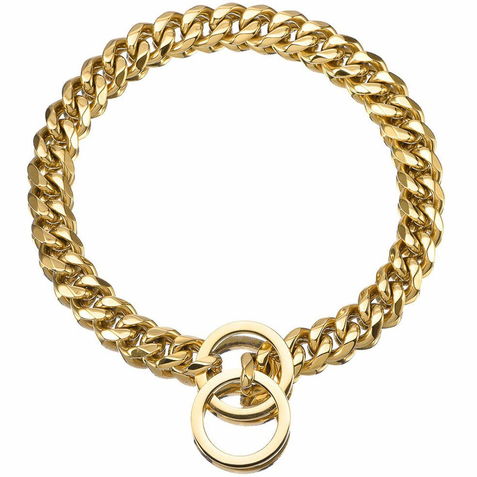45cm Dog Large Gold Chain Collar Metal Big Gold Summer Pet Fashion Accessories