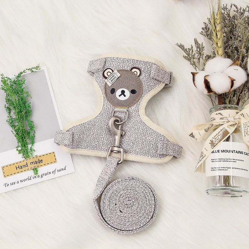 Pet Vest Traction Rope Colour Cartoon Bear Chest S  Chain ng T Rope Small Medium Sized s  Accessories