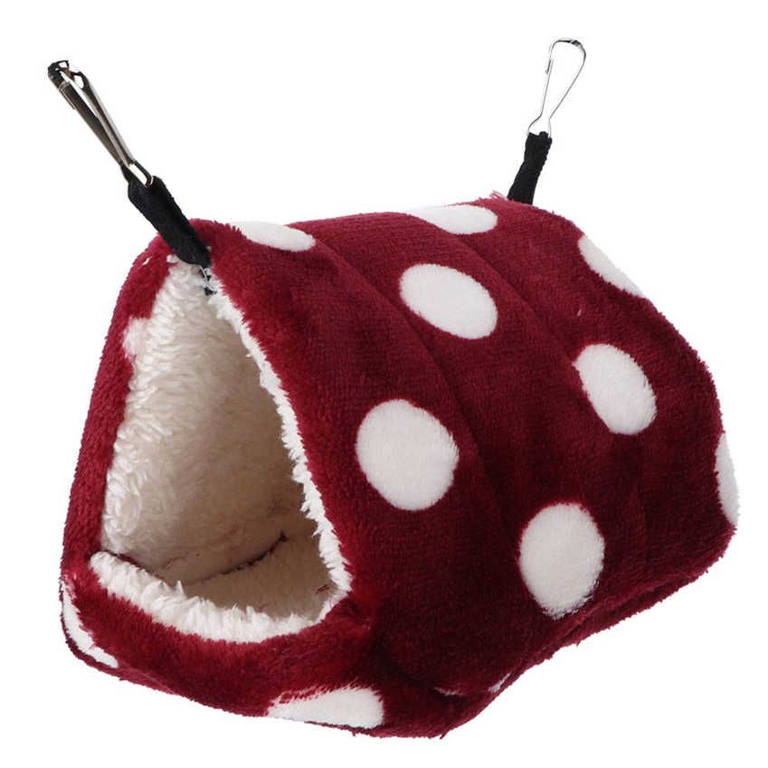 Small Pet Hanging Bed Winter Keep Warm Nest Hammock Soft with Hook for Hamster Sugar Glider