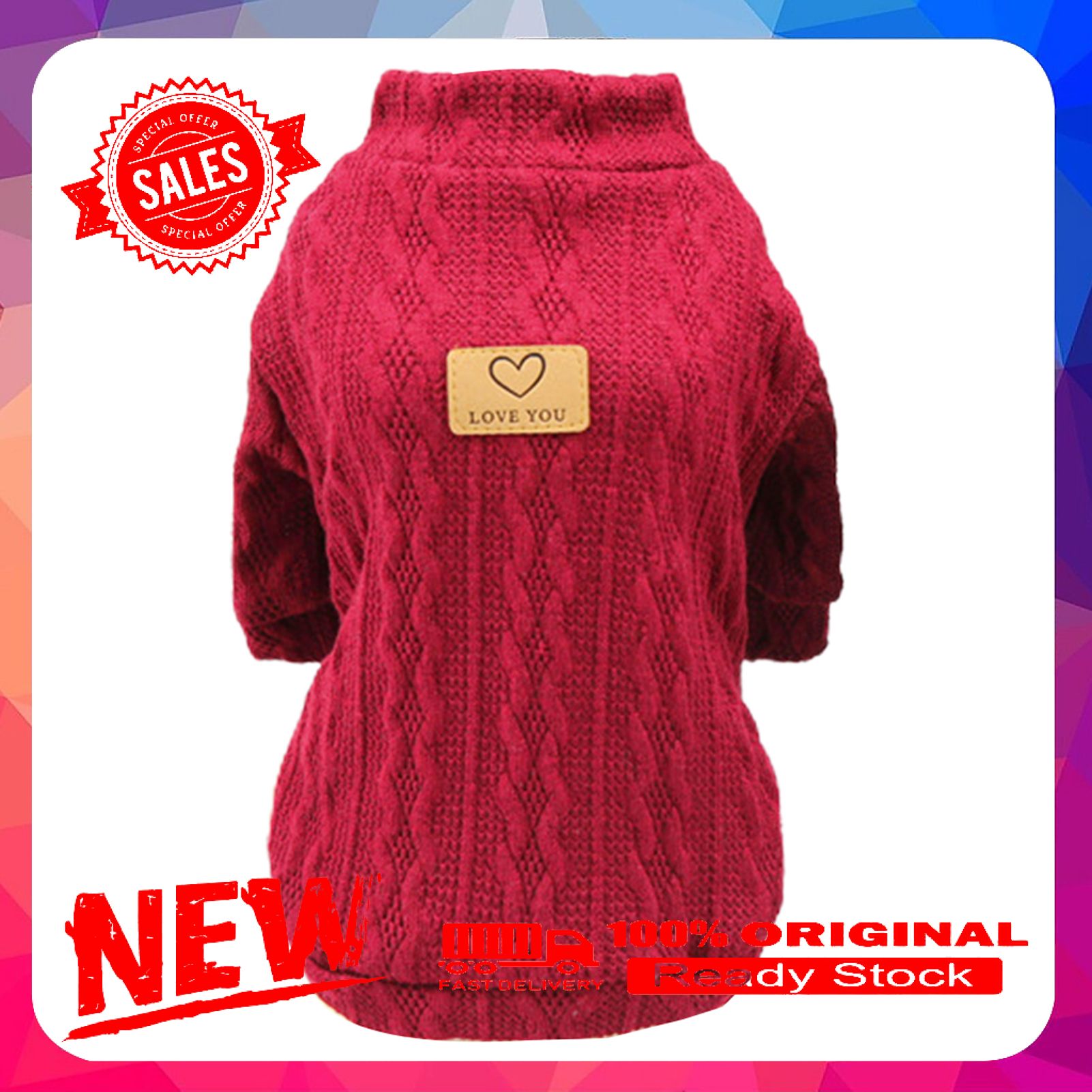 Vist Fox Pet Sweater Solid Color Keep Warmth Skin-friendly Pet Dogs Sweatshirt Costume for Teddy