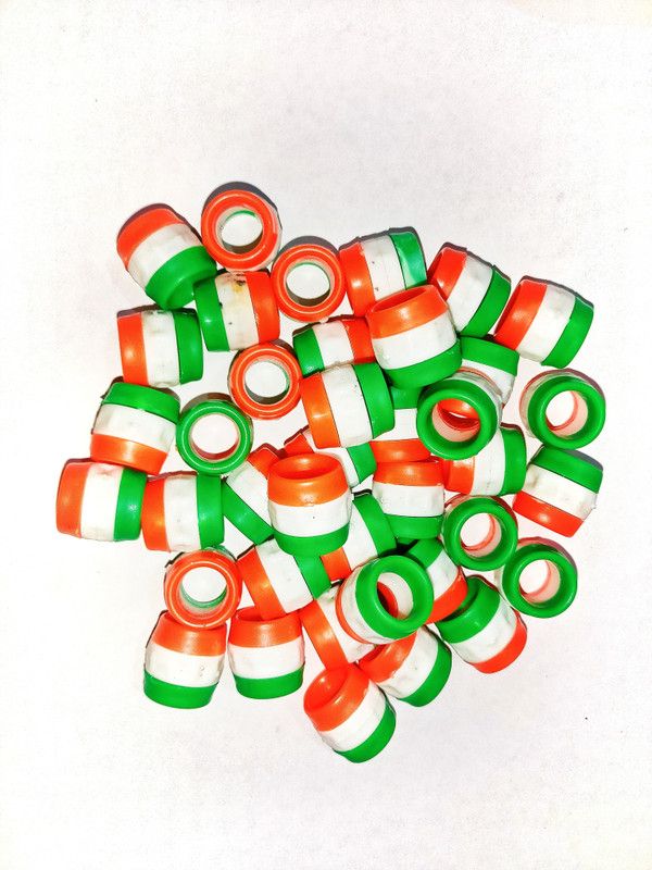 Neha Pigeon Tiranga Colour Foot Rings 40 Pcs Bird Shoulder Guard  (M)