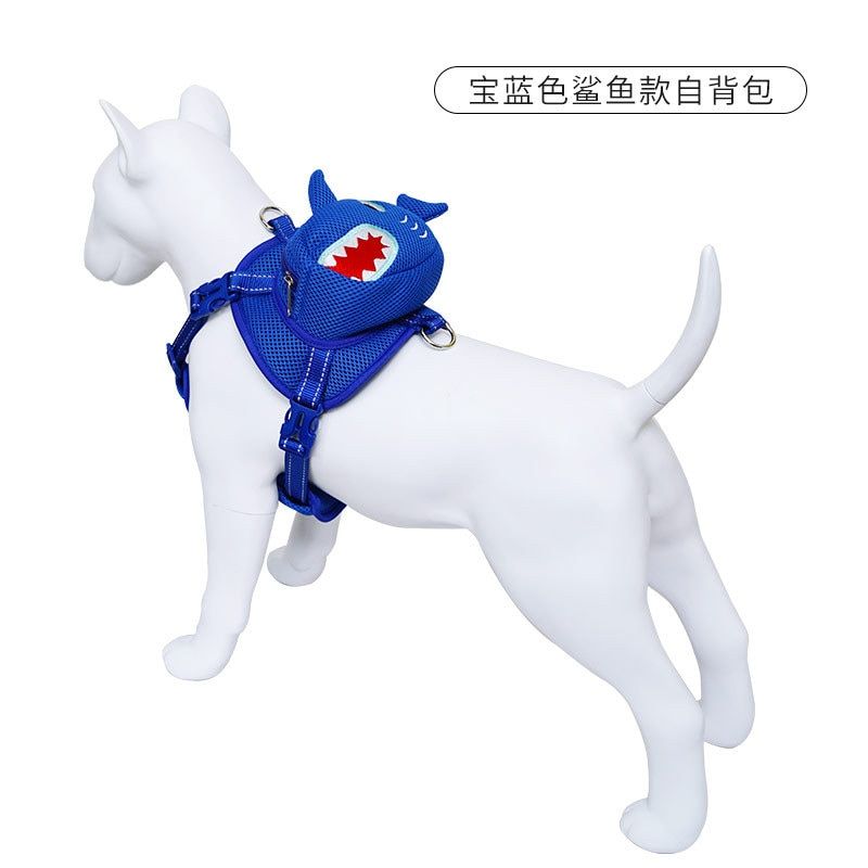 Pet Vest Chest S  Cartoon Self-backpack  Rope Traction Rope  Chain Personalised  Harness No Pull Collar