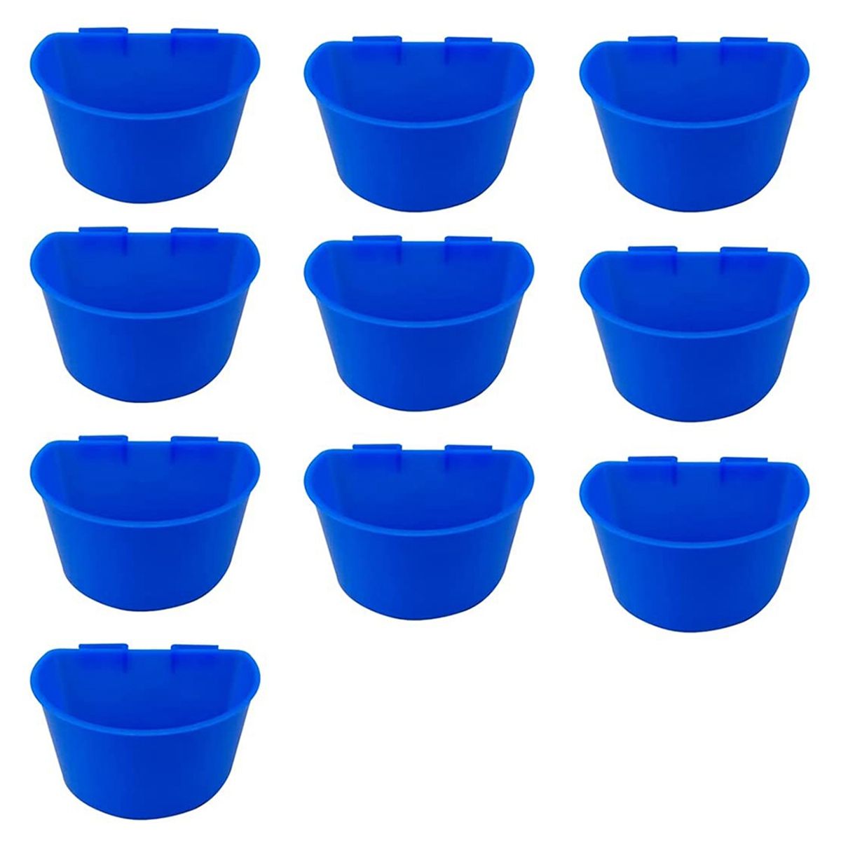 10 Pieces of Birdcage Cup Hanging Rabbit Feeder Cage Chicken Water Cup Pet Bowl with Hook Big