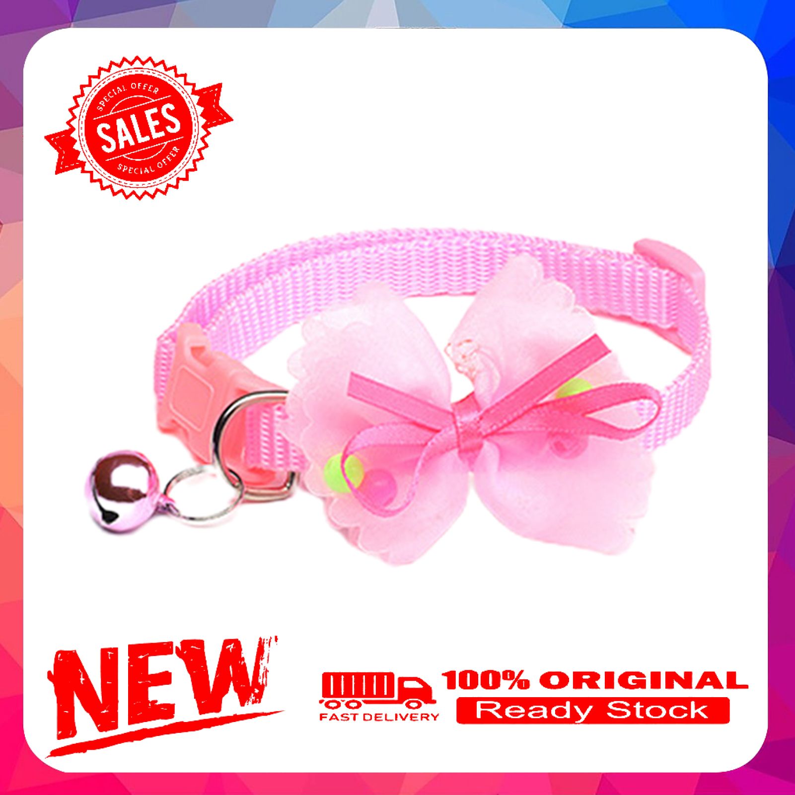 Miss cherry Pet Collar Bow-knot Decor Easy to Match PVC Kitten Collar Neck Accessories for Daily Wear