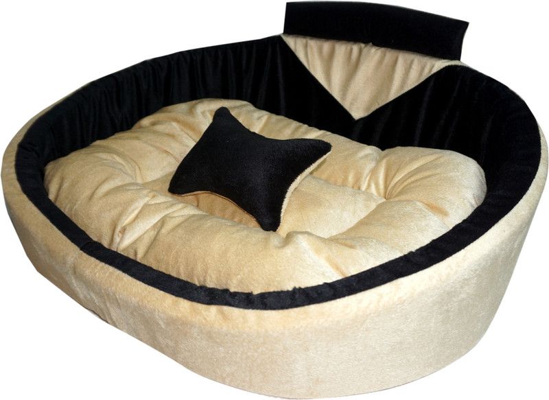 Little Smile Mountain Luxurious Soft Ethinic Designer Bed for Dog and Cat Export Quality S Pet Bed  (Black)