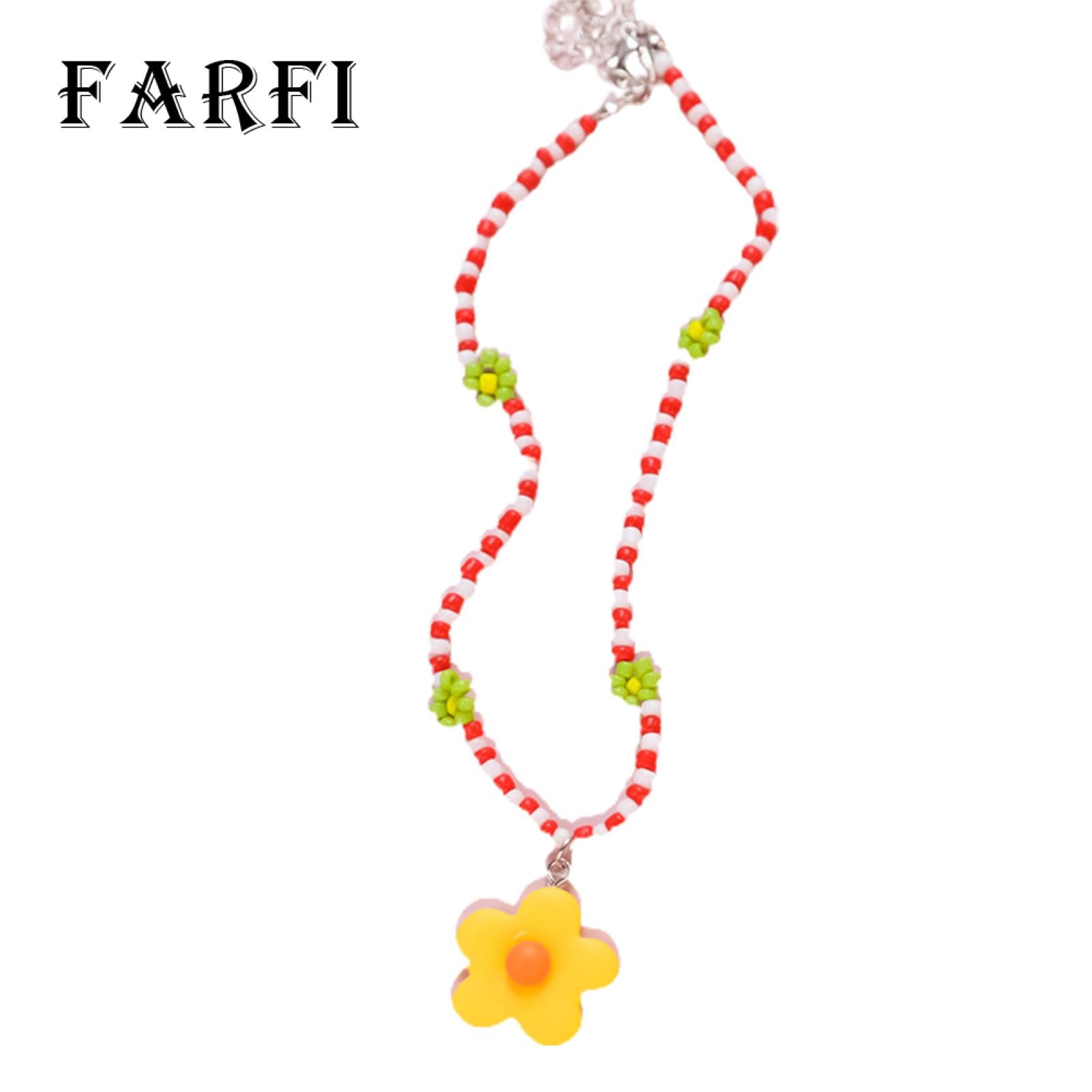 Farfi Puppy Necklace Flower Decor Puppy All-Match Necklace Pet Photography Prop