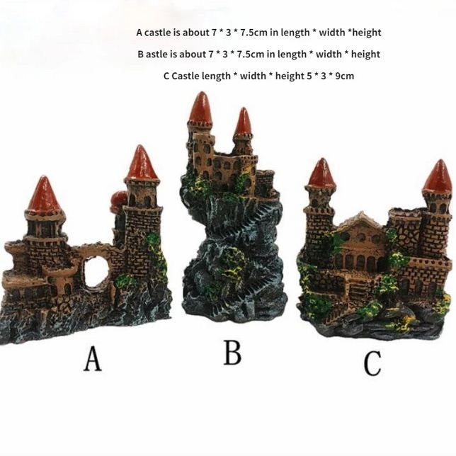 Aquarium Landscaping Antique Simulation Mini Castle Resin Crafts Aquarium Decoration