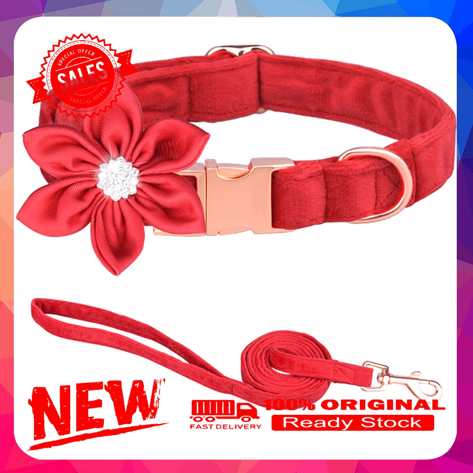 1 Set Puppy Collar Skin-friendly Adjustable Faux Suede Soft Texture Puppy Collar with Rope for Daily Use