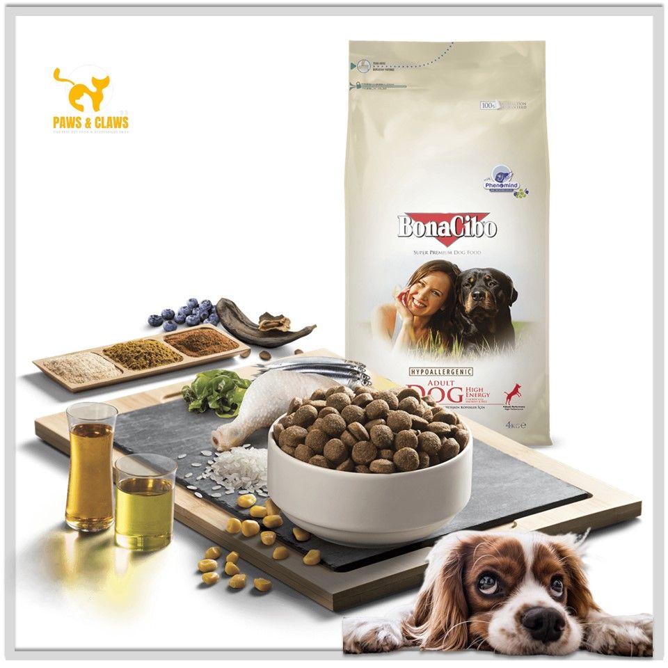 Bonacibo Adult Dog High Energy Food Chicken With Anchovy & Rice 4 KG