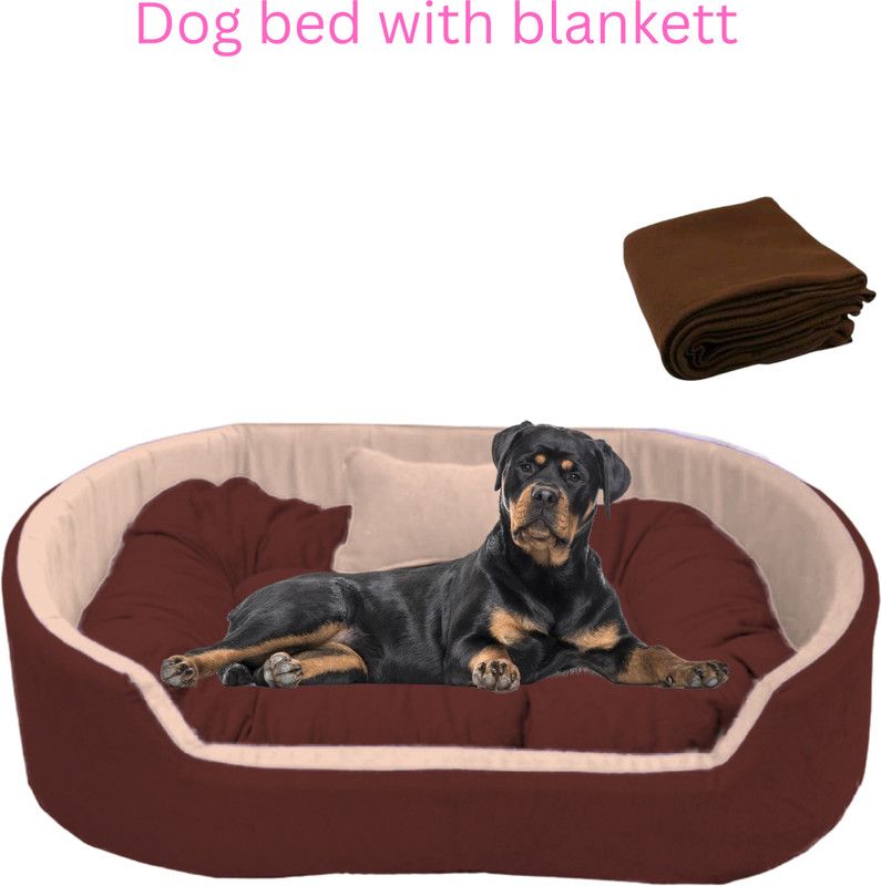 drilly unimageable soft ovalbed with free blankett for dogs and cats XL Pet Bed  (red)
