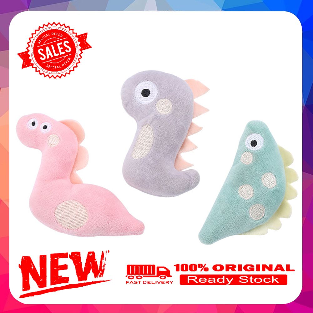 Vist Fox 3Pcs Plush Snake Dinosaur Catmint Catnip Anti-bite Pets Cats Kitten Chewing Toy