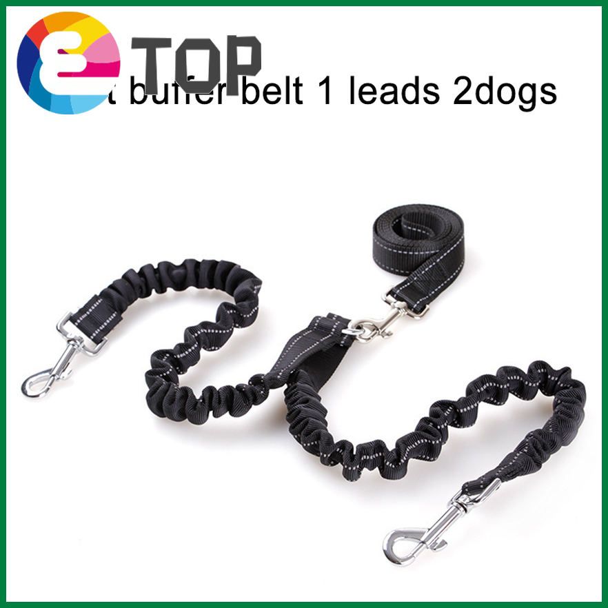 Pet Buffer Belt leash For Dogs Good for Hands Leash Dog Extendable Pet Walking Lead Tape Black Color 1 belt 2 dogs